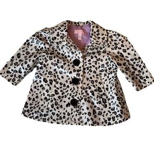 Kids Headquarters white leopard print rain jacket Size 12 months